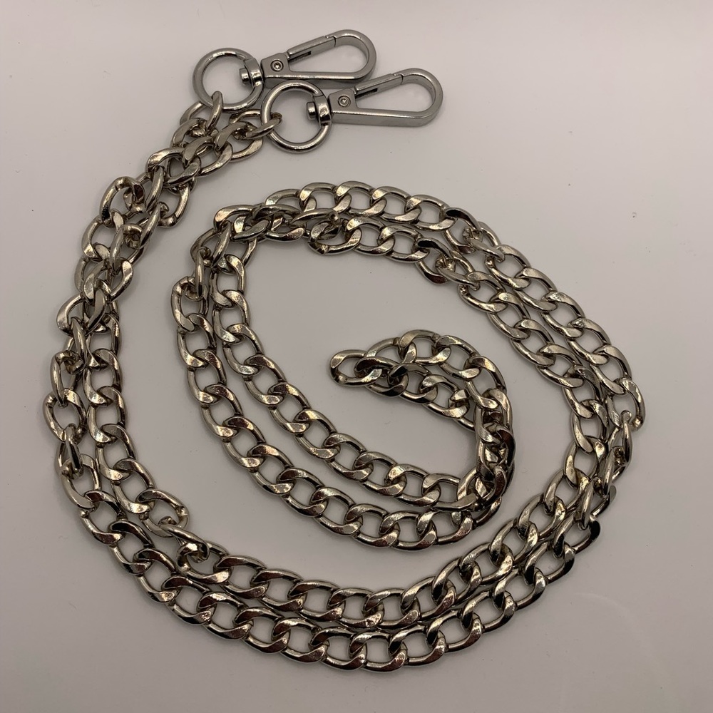NEW! Silver Luxury Fashion 47 Inch/120cm Replacement Flat Chain Strap